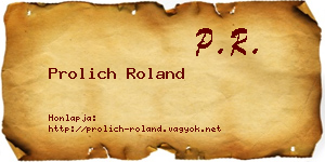 Prolich Roland névjegykártya